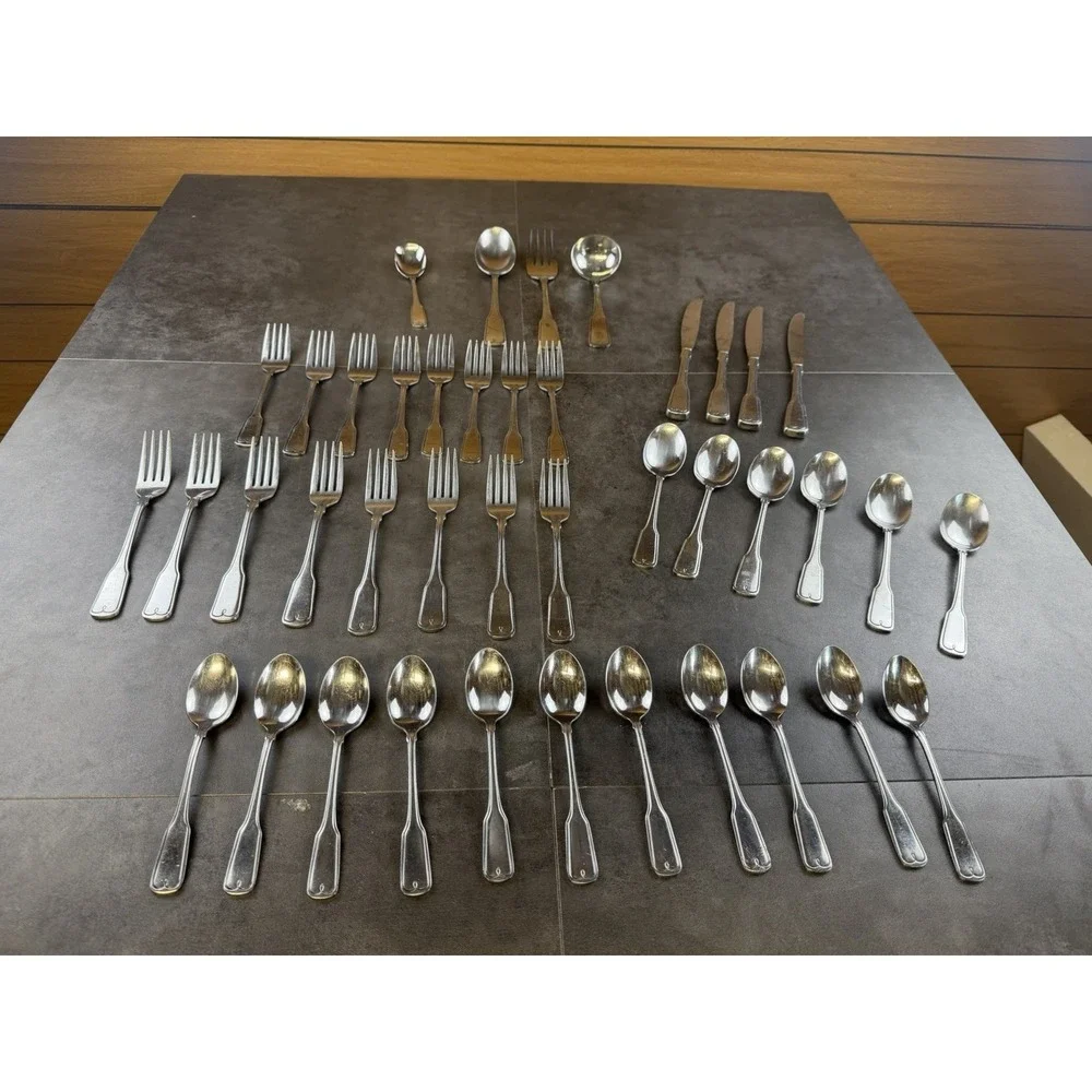 VTG Northland Stainless Japan 41 Pc FLatware Set Geometric Scroll